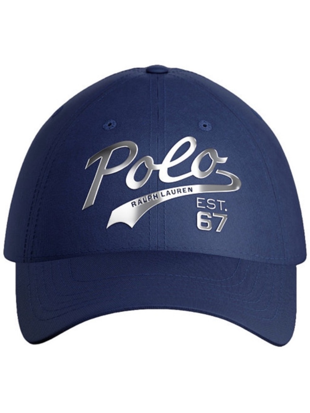 Polo by Ralph Lauren Navy Cap with Silver Script Logo